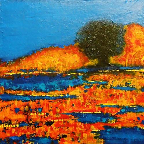 "Landschap" Schilderij, Antiek en Kunst, Kunst | Schilderijen | Modern, Verzenden