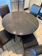 Granieten ronde eettafel, Huis en Inrichting, Ophalen, Overige materialen, Rond, Zo goed als nieuw