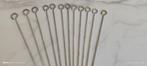 Barbecue brochette spiezen 12 stuks. Lengte 46 cm.Extra lang, Ophalen of Verzenden, Gebruikt