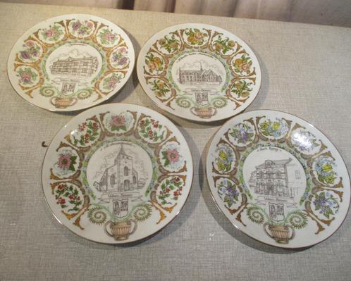 4 belles assiettes en porcelaine - Veltem-Beisem - Limoges, Antiquités & Art, Antiquités | Porcelaine, Enlèvement ou Envoi