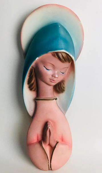 Vintage design wanddeco beeld kalk 60s gesigneerd beschikbaar voor biedingen