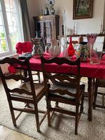 Massief eiken tafel en 6 stoelen, Antiek en Kunst, Ophalen