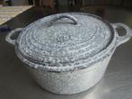 Oude gietijzeren geëmailleerde cocotte BRIFFAULT 10 grijs, Ophalen of Verzenden