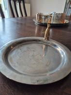 Verzilverde vintage schotel met pinguin op, Antiek en Kunst, Ophalen