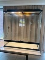 Glazen terrarium met lichtbak 90 x 92 x 45., Dieren en Toebehoren, Ophalen, Gebruikt