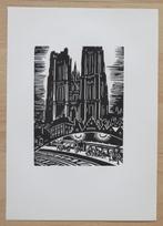 Houtsnede van Frans Masereel: BRUSSEL: Centraal Station, Antiek en Kunst, Verzenden