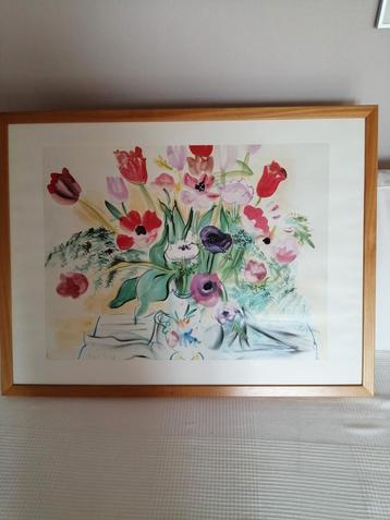 Kader met bloemenreproductie 65 x 85 cm beschikbaar voor biedingen