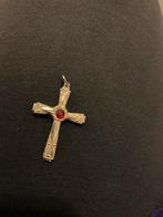 Croix vintage avec pierre rouge, Envoi, Comme neuf