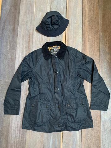 Barbour Beadnell Wax Jacket 42 comme neuve noire et bob M ne