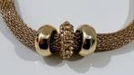 Goudkleurige armband met bedels, Ophalen of Verzenden, Zo goed als nieuw, Goud, Met strass