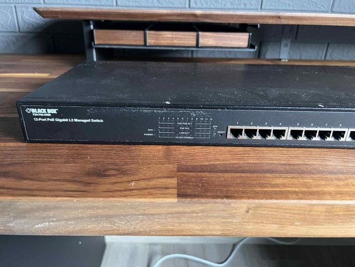 Black Box – 12-Port PoE Gigabit L2 Managed Switch, Computers en Software, Netwerk switches, Refurbished, Ophalen of Verzenden