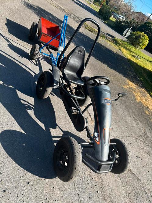 Berg go kart met extra stoel en aanhanger en takelaanhanger, Kinderen en Baby's, Speelgoed | Buiten | Skelters, Zo goed als nieuw