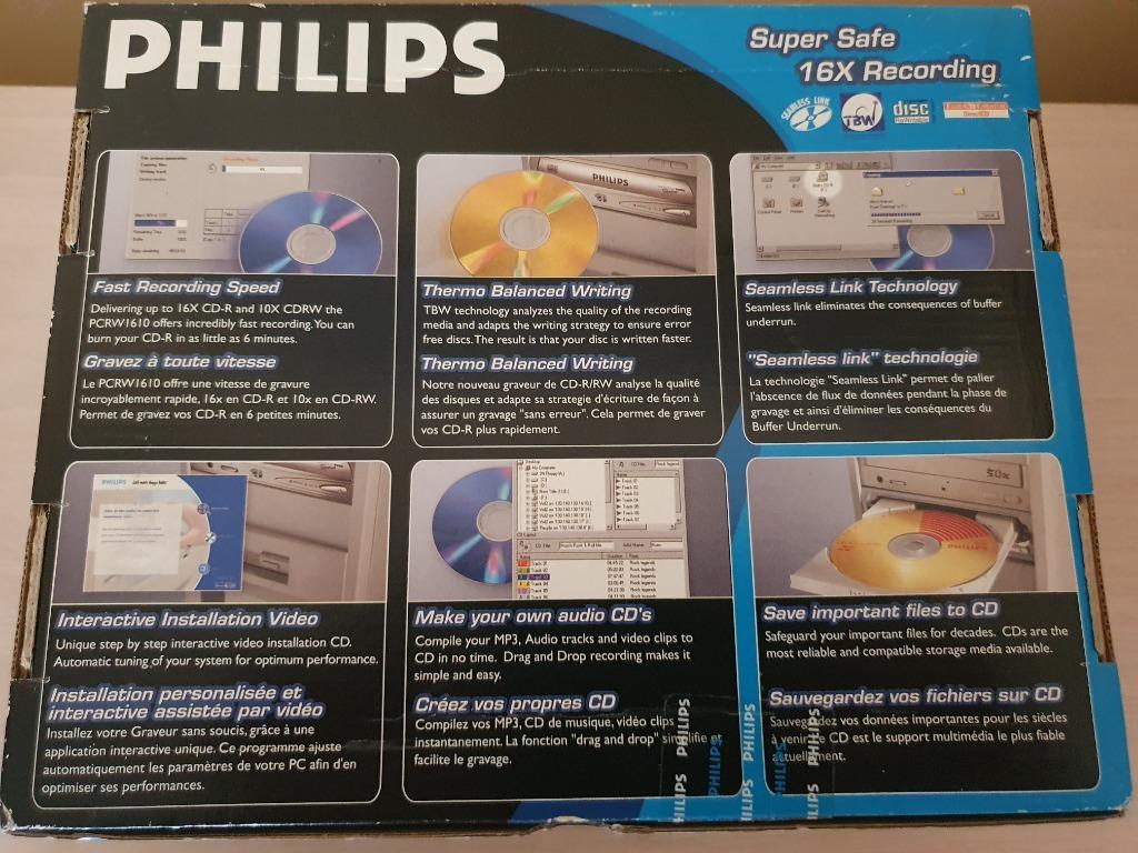 ② Nouveau Graveur cd/dvd philips 16x10x40 cd rewritable — Disques optiques  — 2ememain