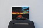Landschapsschilderij bij zonsondergang met reflectie door jo, Antiek en Kunst, Ophalen