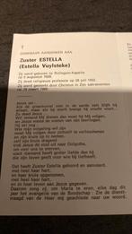 Zuster Estella Vuylsteke 1928 - 1988, Verzamelen, Bidprentjes en Rouwkaarten, Verzenden, Bidprentje