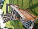 Teakhouten terrasstoelen, Tuin en Terras, Tuinstoelen, Ophalen, Gebruikt, Hout, Stapelbaar