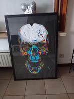 Skull gemaakt op zeefdruk zelf geschilderd, Antiek en Kunst, Ophalen of Verzenden