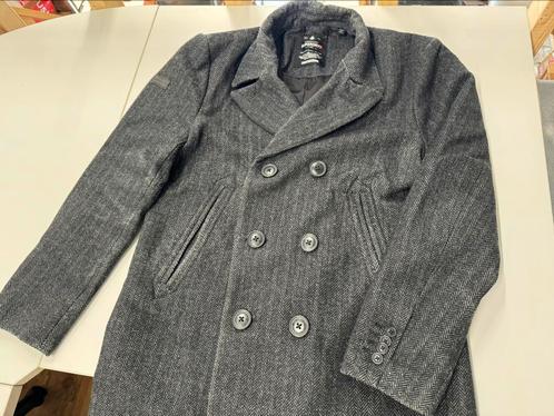 Veste en laine Superdry Merchant Line Coat Naval Melton XL, Vêtements | Hommes, Vestes | Été, Comme neuf, Taille 56/58 (XL), Gris