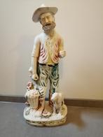 Le jardinier et son chien figurine porcelaine 55 cm, Ophalen