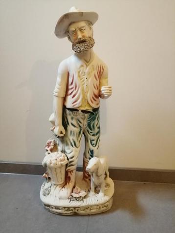 Le jardinier et son chien figurine porcelaine 55 cm beschikbaar voor biedingen