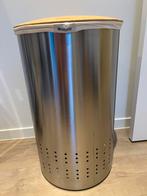 Wasmand Brabantia inox met houten deksel, Huis en Inrichting, Ophalen, Zo goed als nieuw, Grijs