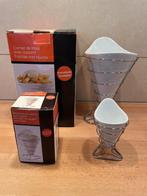 Cornets de frites de de sauces en porcelaine avec supports, Ophalen, Overige typen, Nieuw, Overige stijlen