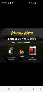 2 tickets Charleroi - RWDM, Tickets & Billets, Sport | Football, Deux personnes, Autres types, Avril