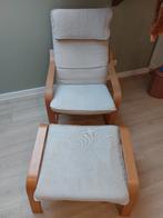 Schommelstoel met voetbankje, Ophalen, Gebruikt, Rechthoekig, Hout