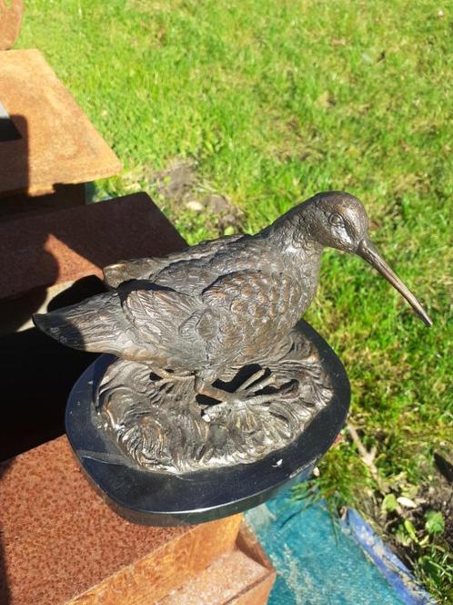 Bronzen beeld op marmeren sokkel (de houtsnip), Diversen, Overige Diversen, Gebruikt, Ophalen of Verzenden