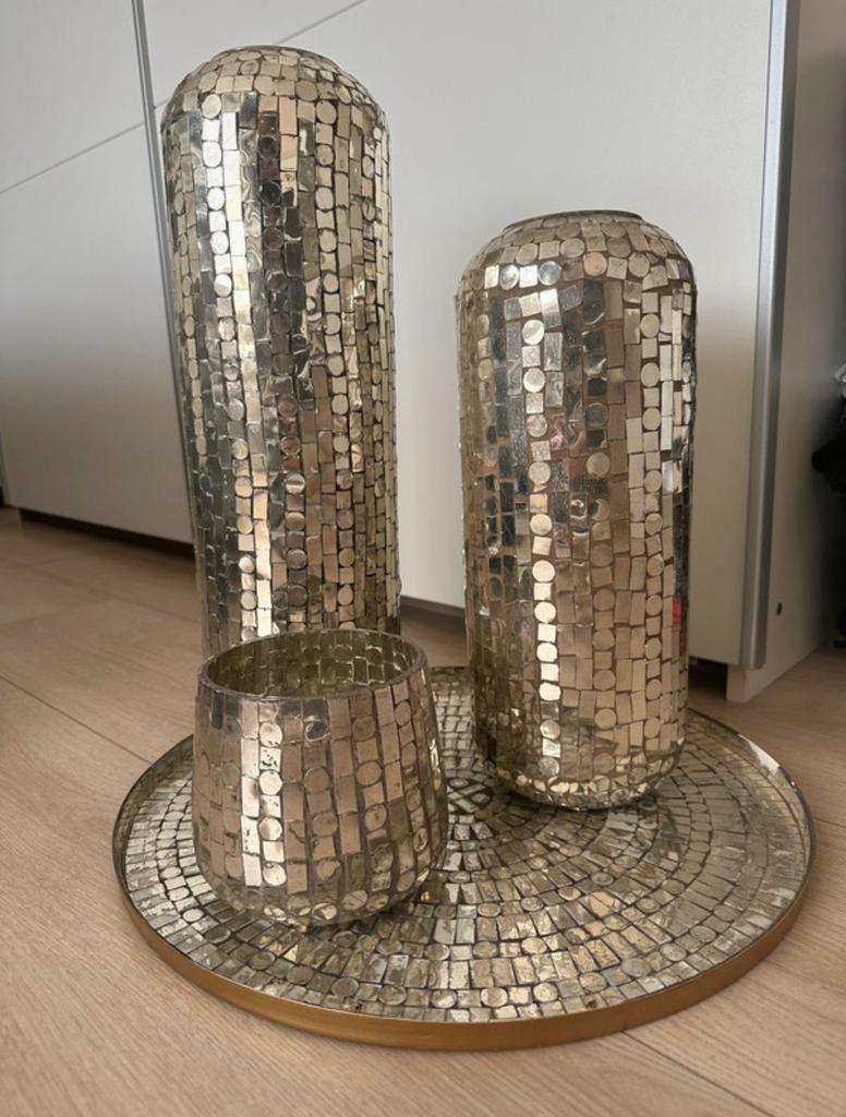 Ensemble de vases piliers avec sous-verres, Enlèvement, Comme neuf