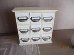 Wit houten schuivenkastje, Huis en Inrichting, Overige materialen, Minder dan 50 cm, 5 laden of meer, Ophalen of Verzenden