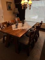 Complete eetkamer in eik, Ophalen, Zo goed als nieuw, Eikenhouten, 4 tot 6 stoelen