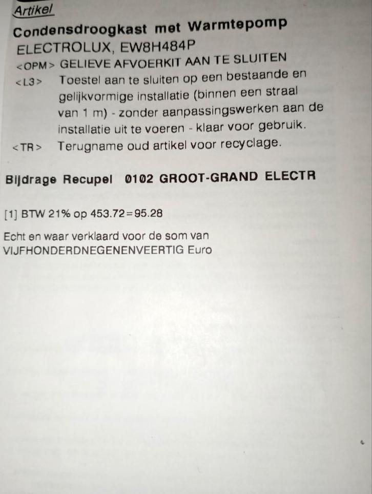 Droogkast electrolux, Elektronische apparatuur, Droogkasten, Condens, Ophalen