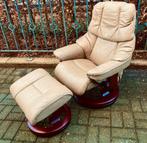 Stressless Reno & Hocker *Nieuwstaat*, Huis en Inrichting, Fauteuils, Ophalen of Verzenden, Leer