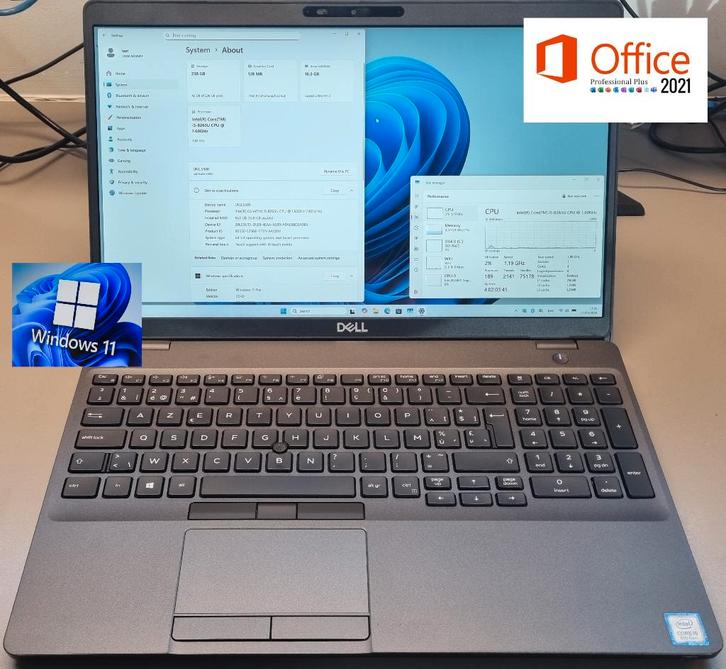 DELL Latitude 5500 i5 - 8e Gen - 256GB/1TB ssd - 8/16GB ram, Computers en Software, Windows Laptops, Zo goed als nieuw, 15 inch