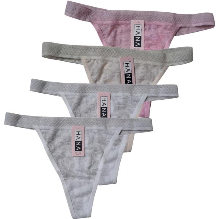 HANA String - 4-pack - one size, Kleding | Dames, Ondergoed en Lingerie, String, Wit, Verzenden