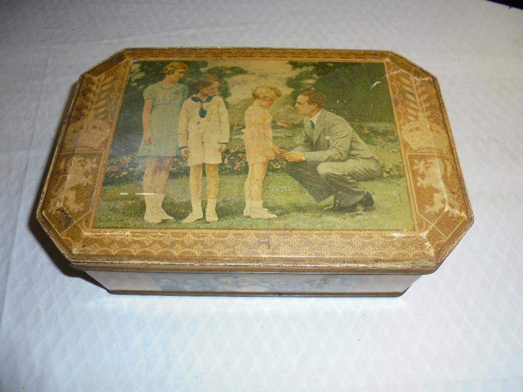 Oud blik Leopold III en kinderen, Collections, Maisons royales & Noblesse, Utilisé, Autres types, Enlèvement ou Envoi