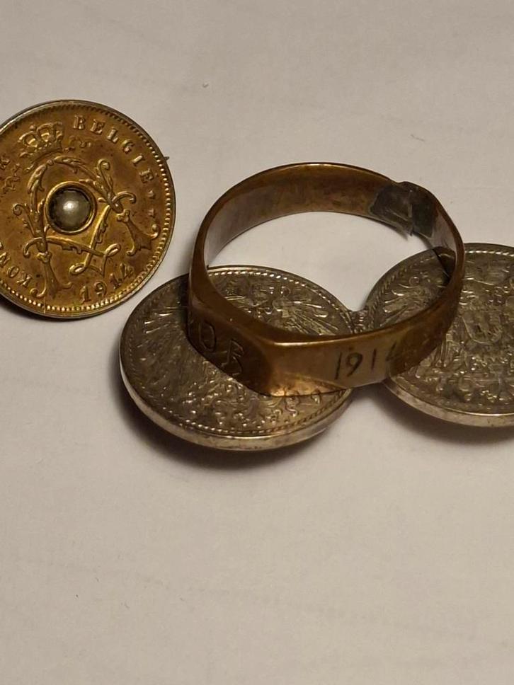 Ww1 trench art sieraden zeldzaam! 1914 1915, Verzamelen, Militaria | Algemeen, Landmacht, Embleem of Badge, Ophalen of Verzenden