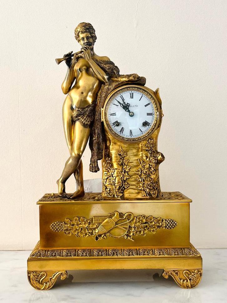 Horloge ancienne dorée, Antiquités & Art, Curiosités & Brocante, Enlèvement