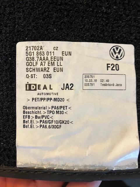 Vloermatten VW Golf 7, Enlèvement, Neuf