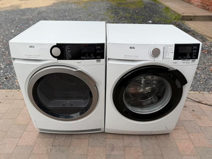Wasmachine en droogkast Aeg werken perfect beide A+++ 8Kg, Electroménager, Lave-linge, Comme neuf, Enlèvement