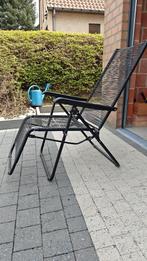Tuinstoel (ligstoel) in zwart plastic., Tuin en Terras, Tuinstoelen, Ophalen, Plastic