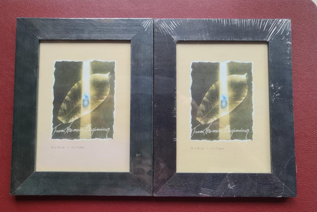 2 cadres en bois noir à poser ou suspendre, Neuf, Moins de 50 cm, Enlèvement ou Envoi, Bois