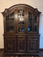 Prachtige massief houten vitrinekast / buffetkast, Huis en Inrichting, Kasten | Buffetkasten, Ophalen, Gebruikt