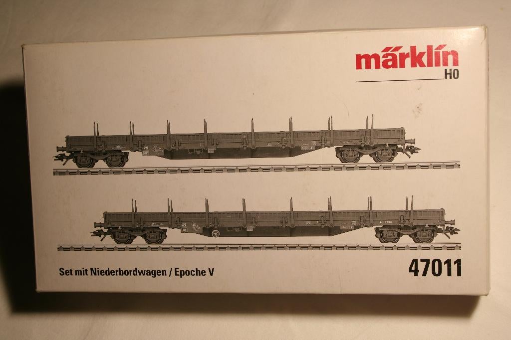 Marklin 47011 (HO,DC) Lageboord wagens type Res NMBS / SNCB, Gelijkstroom, Wagon, Ophalen of Verzenden, Zo goed als nieuw