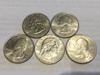 États-Unis 5 x quarts de dollars différents, Timbres & Monnaies, Monnaies | Amérique, Enlèvement ou Envoi