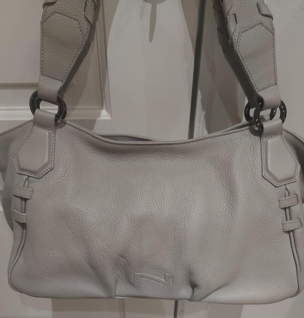 NEGEN!! PRACHTIGE „" NATHAN-BAUME "” TAS GEMAAKT VAN ECHT LE, Handtassen en Accessoires, Tassen | Damestassen, Grijs, Ophalen of Verzenden