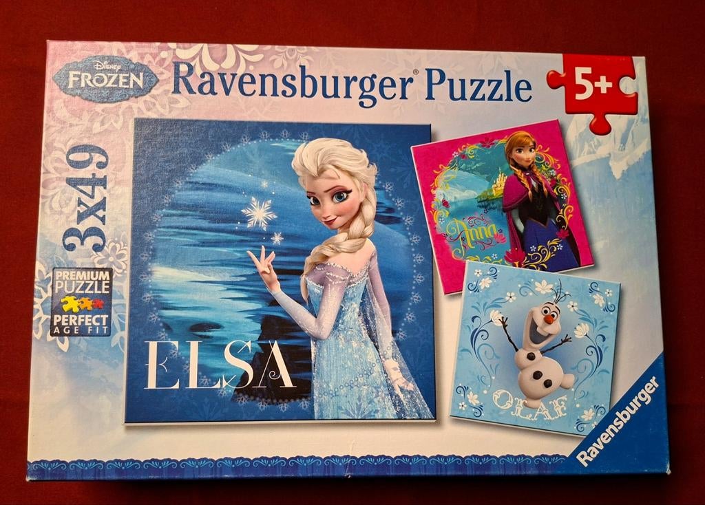 Puzzel disney : frozen ( 3 x 49 stukken ), Ophalen of Verzenden