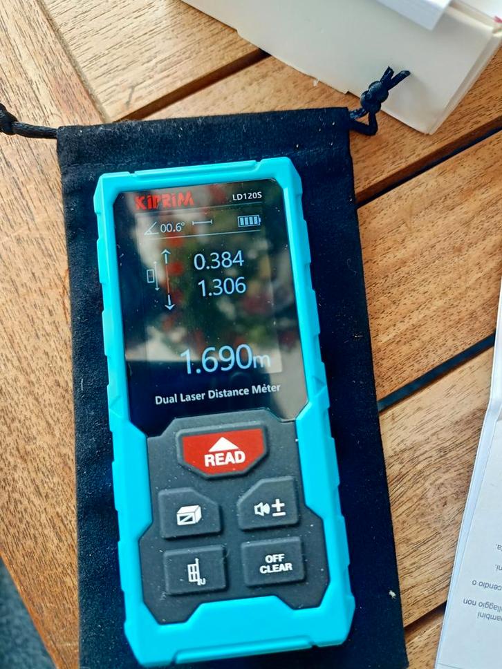 Télémètre laser double Kiprim avec compteur d'angle 2x60 mèt, Bricolage & Construction, Instruments de mesure, Enlèvement