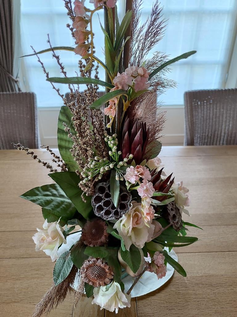 kunstbloemen met vaas, Ophalen